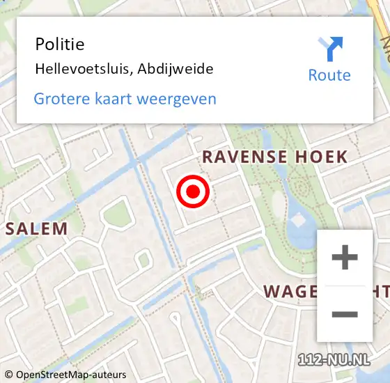 Locatie op kaart van de 112 melding: Politie Hellevoetsluis, Abdijweide op 18 oktober 2021 15:30