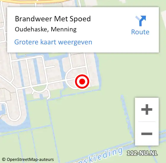 Locatie op kaart van de 112 melding: Brandweer Met Spoed Naar Oudehaske, Menning op 18 oktober 2021 15:47