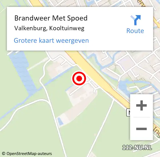 Locatie op kaart van de 112 melding: Brandweer Met Spoed Naar Valkenburg, Kooltuinweg op 18 oktober 2021 15:48