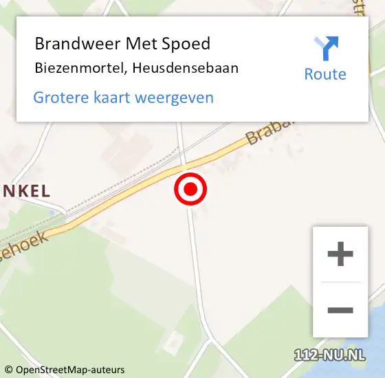 Locatie op kaart van de 112 melding: Brandweer Met Spoed Naar Biezenmortel, Heusdensebaan op 18 oktober 2021 15:49