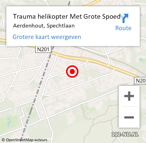 Locatie op kaart van de 112 melding: Trauma helikopter Met Grote Spoed Naar Aerdenhout, Spechtlaan op 18 oktober 2021 15:58