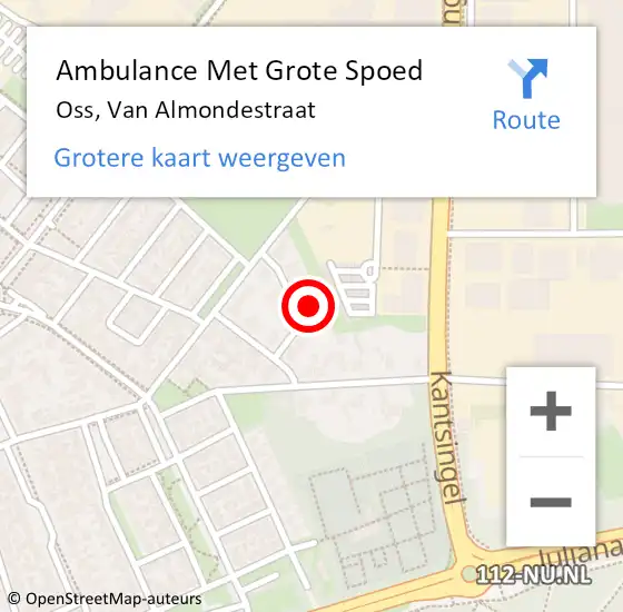 Locatie op kaart van de 112 melding: Ambulance Met Grote Spoed Naar Oss, Van Almondestraat op 26 juni 2014 13:13