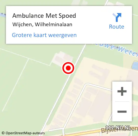 Locatie op kaart van de 112 melding: Ambulance Met Spoed Naar Wijchen, Wilhelminalaan op 18 oktober 2021 16:14