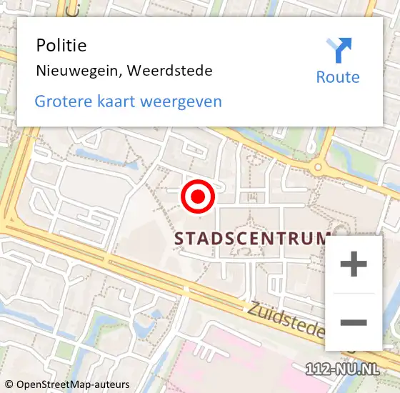 Locatie op kaart van de 112 melding: Politie Nieuwegein, Weerdstede op 18 oktober 2021 16:17