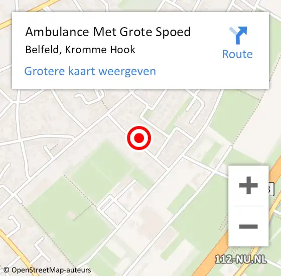 Locatie op kaart van de 112 melding: Ambulance Met Grote Spoed Naar Belfeld, Kromme Hook op 18 oktober 2021 17:08