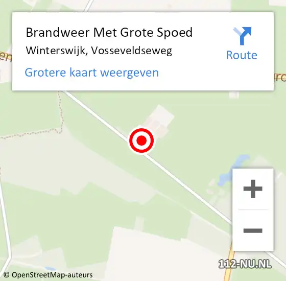 Locatie op kaart van de 112 melding: Brandweer Met Grote Spoed Naar Winterswijk, Vosseveldseweg op 18 oktober 2021 17:22