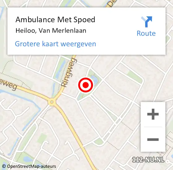 Locatie op kaart van de 112 melding: Ambulance Met Spoed Naar Heiloo, Van Merlenlaan op 18 oktober 2021 17:26