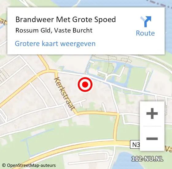 Locatie op kaart van de 112 melding: Brandweer Met Grote Spoed Naar Rossum Gld, Vaste Burcht op 26 juni 2014 13:21