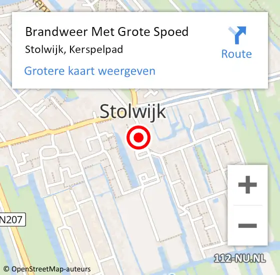 Locatie op kaart van de 112 melding: Brandweer Met Grote Spoed Naar Stolwijk, Kerspelpad op 18 oktober 2021 17:43