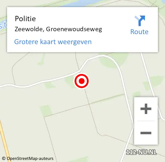 Locatie op kaart van de 112 melding: Politie Zeewolde, Groenewoudseweg op 18 oktober 2021 17:52