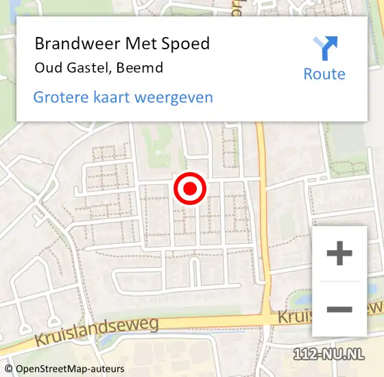 Locatie op kaart van de 112 melding: Brandweer Met Spoed Naar Oud Gastel, Beemd op 18 oktober 2021 18:01