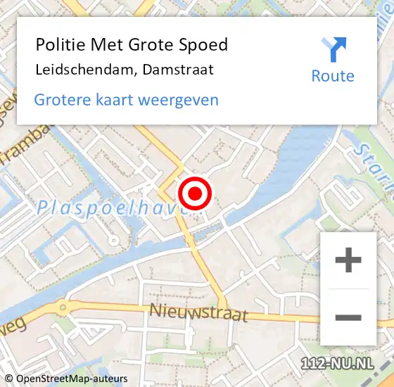 Locatie op kaart van de 112 melding: Politie Met Grote Spoed Naar Leidschendam, Damstraat op 18 oktober 2021 18:04