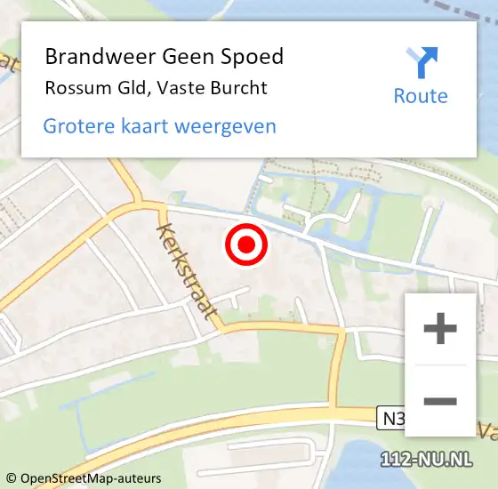 Locatie op kaart van de 112 melding: Brandweer Geen Spoed Naar Rossum Gld, Vaste Burcht op 26 juni 2014 13:24