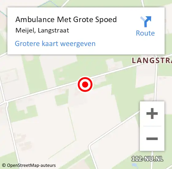 Locatie op kaart van de 112 melding: Ambulance Met Grote Spoed Naar Meijel, Langstraat op 18 oktober 2021 18:34