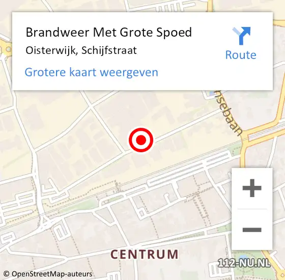 Locatie op kaart van de 112 melding: Brandweer Met Grote Spoed Naar Oisterwijk, Schijfstraat op 18 oktober 2021 20:04