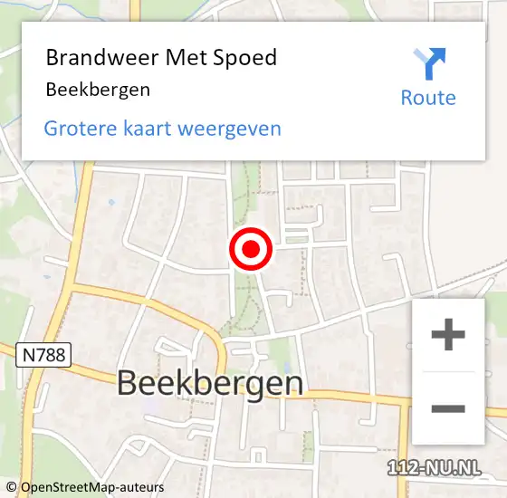 Locatie op kaart van de 112 melding: Brandweer Met Spoed Naar Beekbergen op 18 oktober 2021 20:08