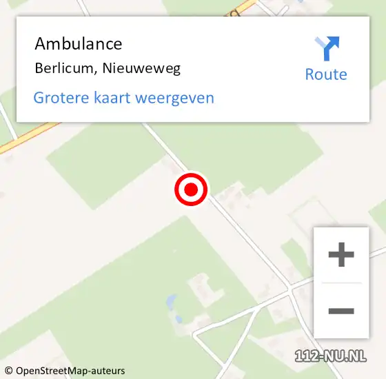 Locatie op kaart van de 112 melding: Ambulance Berlicum, Nieuweweg op 26 juni 2014 13:33