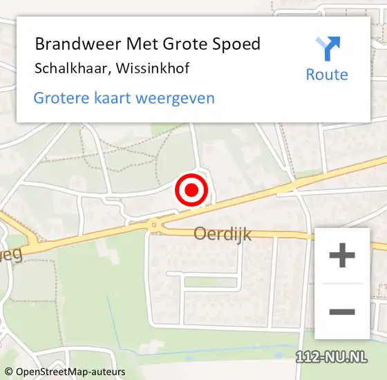 Locatie op kaart van de 112 melding: Brandweer Met Grote Spoed Naar Schalkhaar, Wissinkhof op 18 oktober 2021 22:23