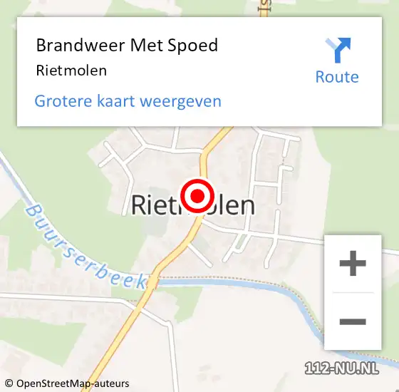 Locatie op kaart van de 112 melding: Brandweer Met Spoed Naar Rietmolen op 26 juni 2014 13:39