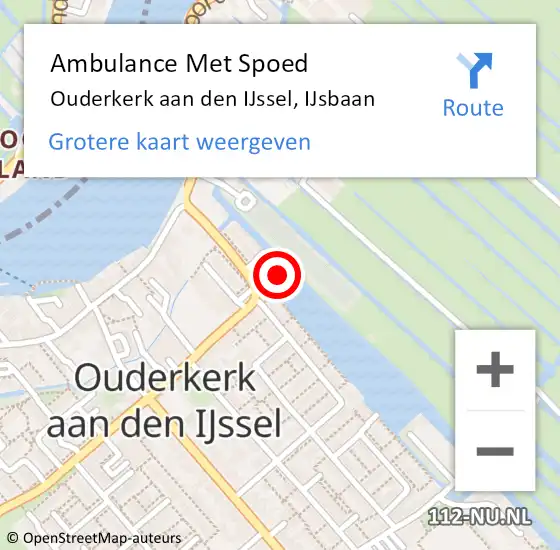 Locatie op kaart van de 112 melding: Ambulance Met Spoed Naar Ouderkerk aan den IJssel, IJsbaan op 18 oktober 2021 22:57