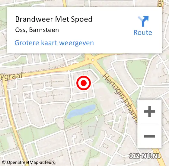 Locatie op kaart van de 112 melding: Brandweer Met Spoed Naar Oss, Barnsteen op 19 oktober 2021 02:41