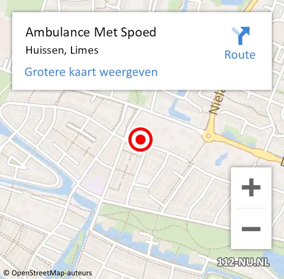 Locatie op kaart van de 112 melding: Ambulance Met Spoed Naar Huissen, Limes op 19 oktober 2021 05:06