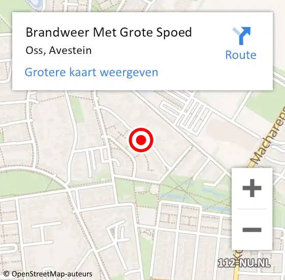 Locatie op kaart van de 112 melding: Brandweer Met Grote Spoed Naar Oss, Avestein op 19 oktober 2021 06:50