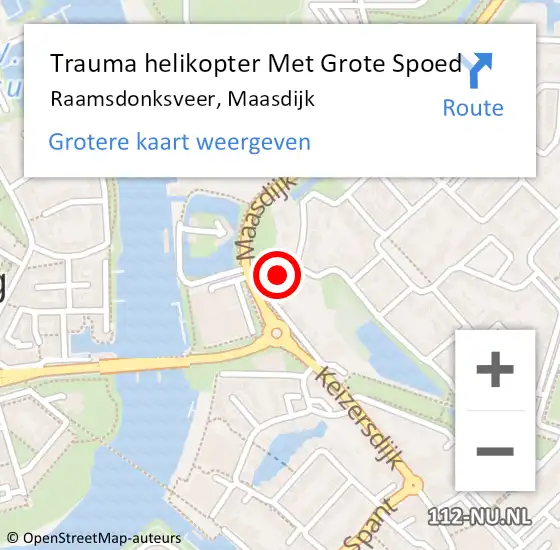 Locatie op kaart van de 112 melding: Trauma helikopter Met Grote Spoed Naar Raamsdonksveer, Maasdijk op 19 oktober 2021 08:24