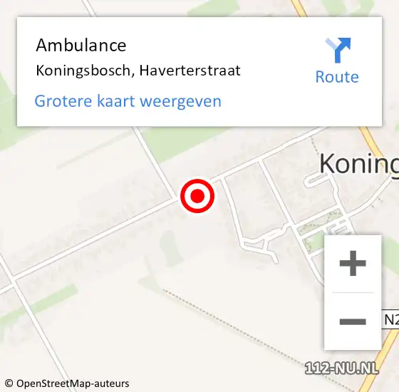 Locatie op kaart van de 112 melding: Ambulance Koningsbosch, Haverterstraat op 26 juni 2014 14:03