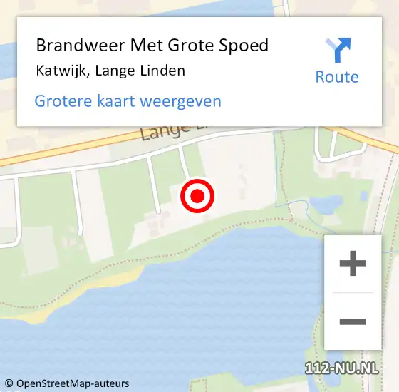 Locatie op kaart van de 112 melding: Brandweer Met Grote Spoed Naar Katwijk, Lange Linden op 19 oktober 2021 09:09