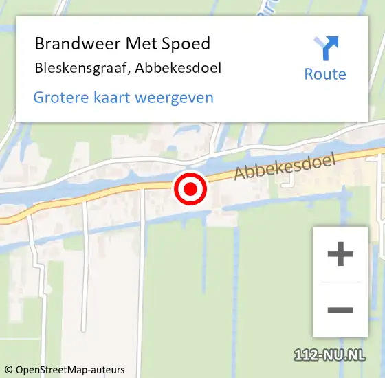 Locatie op kaart van de 112 melding: Brandweer Met Spoed Naar Bleskensgraaf, Abbekesdoel op 19 oktober 2021 09:38