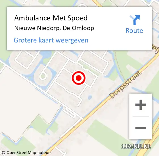 Locatie op kaart van de 112 melding: Ambulance Met Spoed Naar Nieuwe Niedorp, De Omloop op 19 oktober 2021 09:50