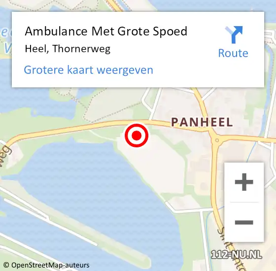 Locatie op kaart van de 112 melding: Ambulance Met Grote Spoed Naar Heel, Thornerweg op 19 oktober 2021 10:58