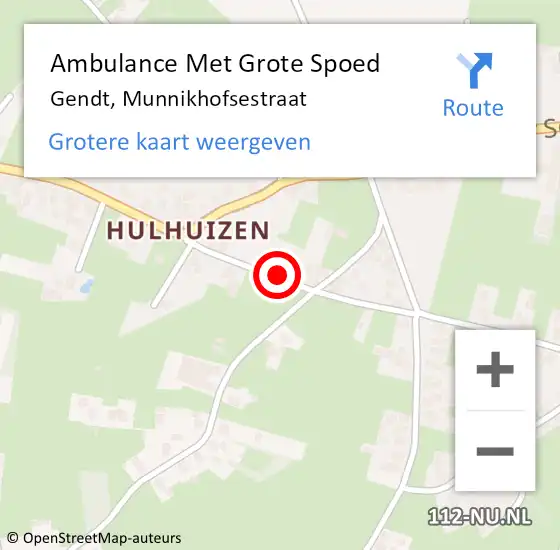 Locatie op kaart van de 112 melding: Ambulance Met Grote Spoed Naar Gendt, Munnikhofsestraat op 19 oktober 2021 11:05