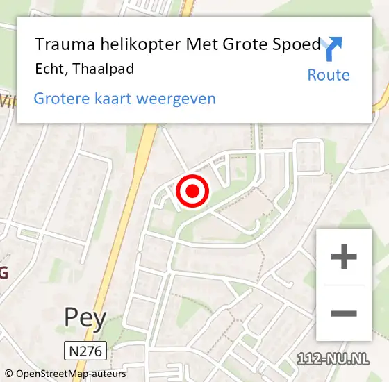 Locatie op kaart van de 112 melding: Trauma helikopter Met Grote Spoed Naar Echt, Thaalpad op 19 oktober 2021 11:19