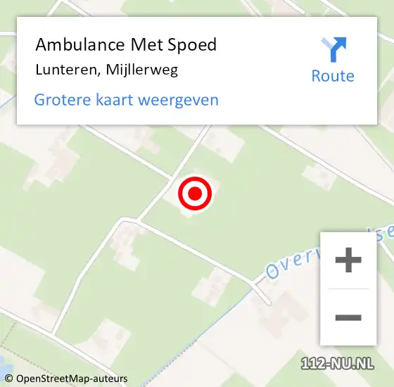 Locatie op kaart van de 112 melding: Ambulance Met Spoed Naar Lunteren, Mijllerweg op 19 oktober 2021 11:30