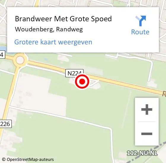 Locatie op kaart van de 112 melding: Brandweer Met Grote Spoed Naar Woudenberg, Randweg op 19 oktober 2021 11:41