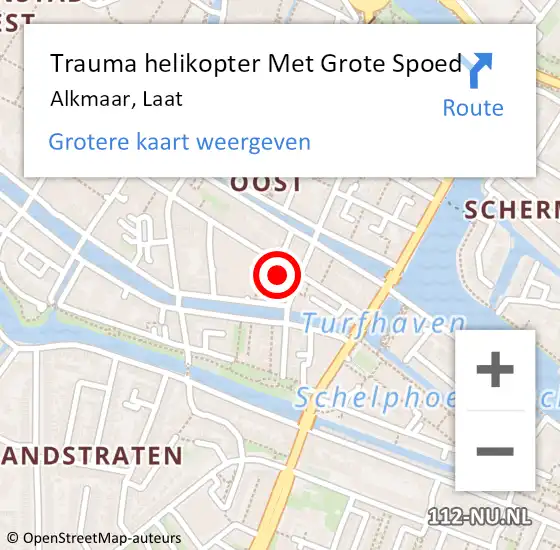 Locatie op kaart van de 112 melding: Trauma helikopter Met Grote Spoed Naar Alkmaar, Laat op 19 oktober 2021 11:47