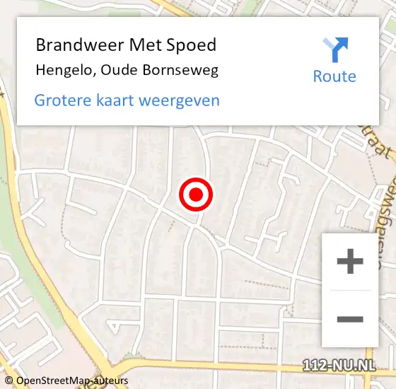 Locatie op kaart van de 112 melding: Brandweer Met Spoed Naar Hengelo, Oude Bornseweg op 19 oktober 2021 11:49