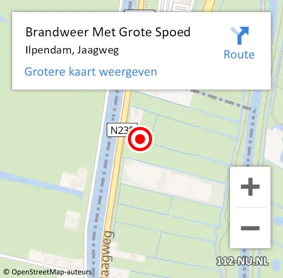 Locatie op kaart van de 112 melding: Brandweer Met Grote Spoed Naar Ilpendam, Jaagweg op 19 oktober 2021 11:53