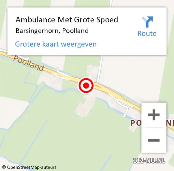 Locatie op kaart van de 112 melding: Ambulance Met Grote Spoed Naar Barsingerhorn, Poolland op 26 juni 2014 14:16