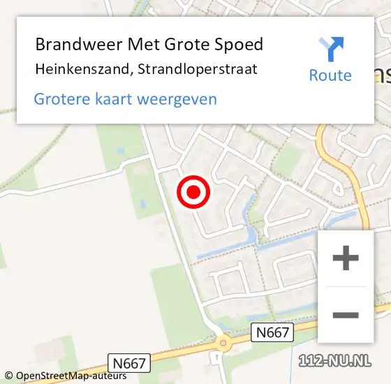 Locatie op kaart van de 112 melding: Brandweer Met Grote Spoed Naar Heinkenszand, Strandloperstraat op 26 juni 2014 14:20