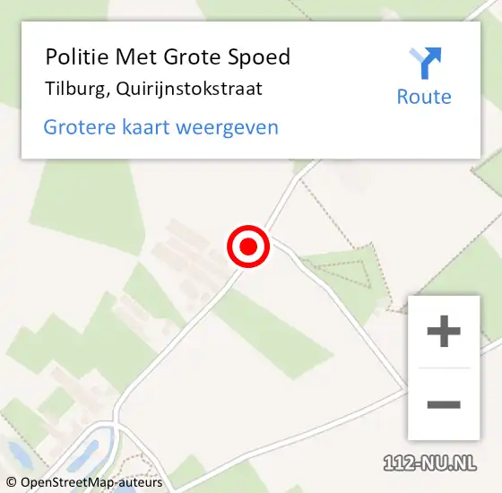 Locatie op kaart van de 112 melding: Politie Met Grote Spoed Naar Tilburg, Quirijnstokstraat op 19 oktober 2021 12:31