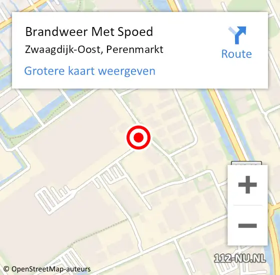 Locatie op kaart van de 112 melding: Brandweer Met Spoed Naar Zwaagdijk-Oost, Perenmarkt op 19 oktober 2021 13:23