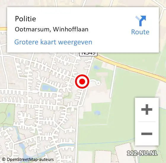 Locatie op kaart van de 112 melding: Politie Ootmarsum, Winhofflaan op 19 oktober 2021 14:20