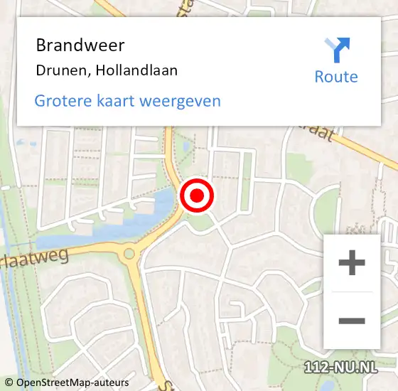 Locatie op kaart van de 112 melding: Brandweer Drunen, Hollandlaan op 19 oktober 2021 14:33