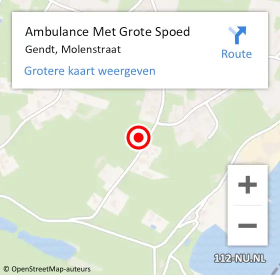 Locatie op kaart van de 112 melding: Ambulance Met Grote Spoed Naar Gendt, Molenstraat op 19 oktober 2021 14:40