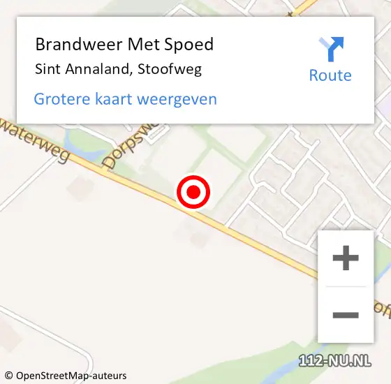 Locatie op kaart van de 112 melding: Brandweer Met Spoed Naar Sint Annaland, Stoofweg op 19 oktober 2021 16:46