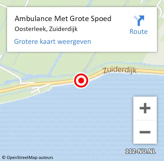 Locatie op kaart van de 112 melding: Ambulance Met Grote Spoed Naar Oosterleek, Zuiderdijk op 26 juni 2014 14:46