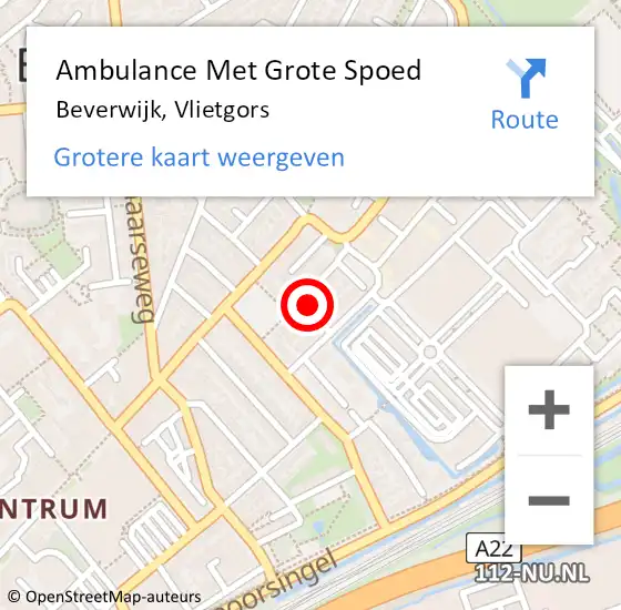 Locatie op kaart van de 112 melding: Ambulance Met Grote Spoed Naar Beverwijk, Vlietgors op 19 oktober 2021 16:56
